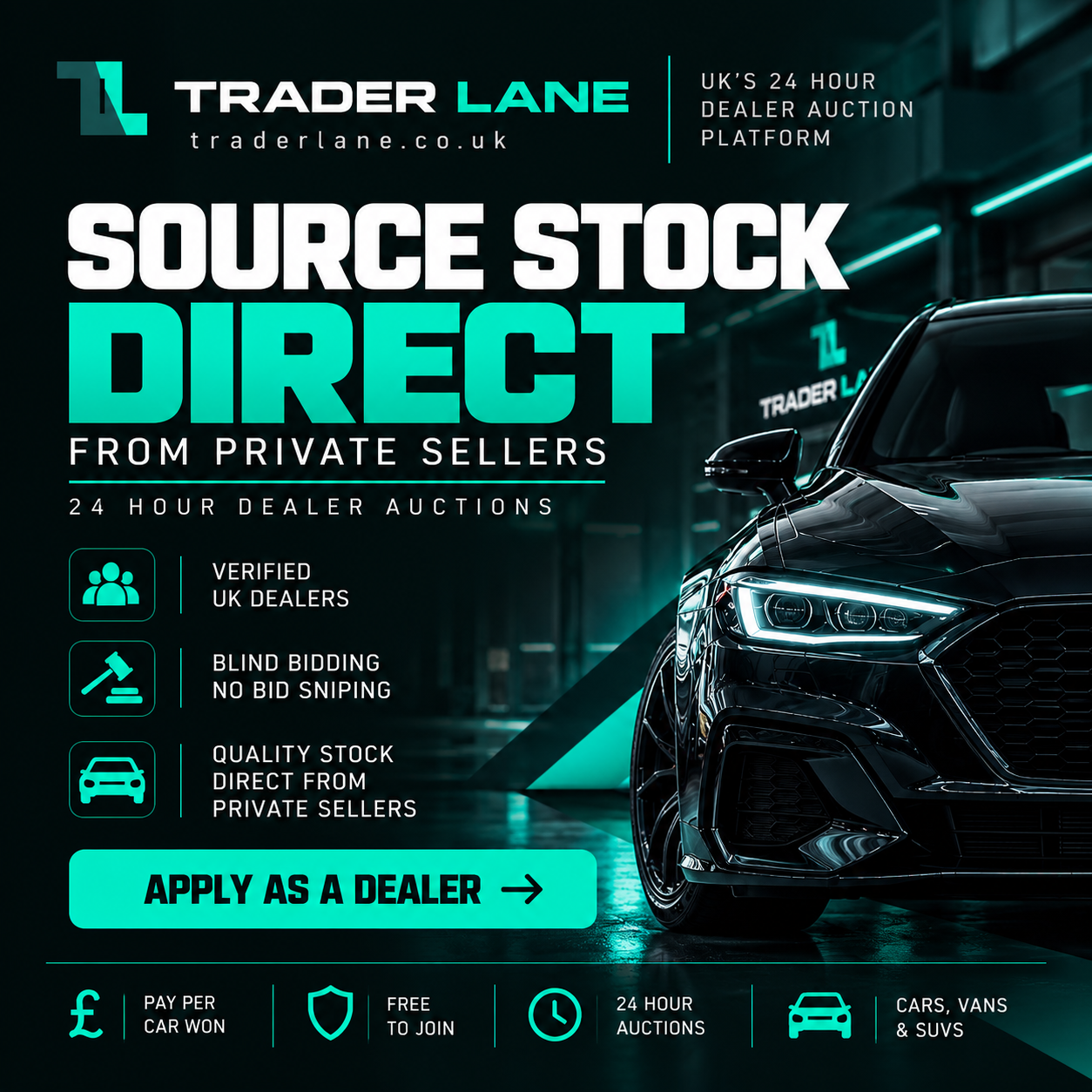 Trader Lane dealer auction poster